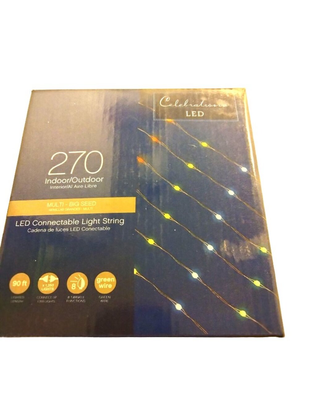 Celebrations LED Micro String Lights Multicolored Big Seed Fairy Wedding Patio